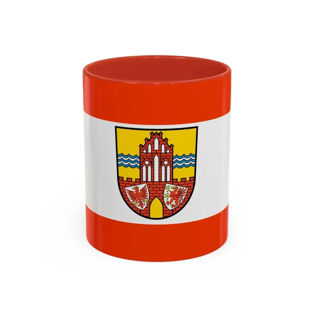 Flag of Uckermark Germany - Accent Coffee Mug 11oz Red - Go Mug Yourself