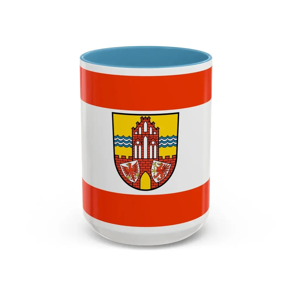 Flag of Uckermark Germany - Accent Coffee Mug 15oz Light Blue - Go Mug Yourself