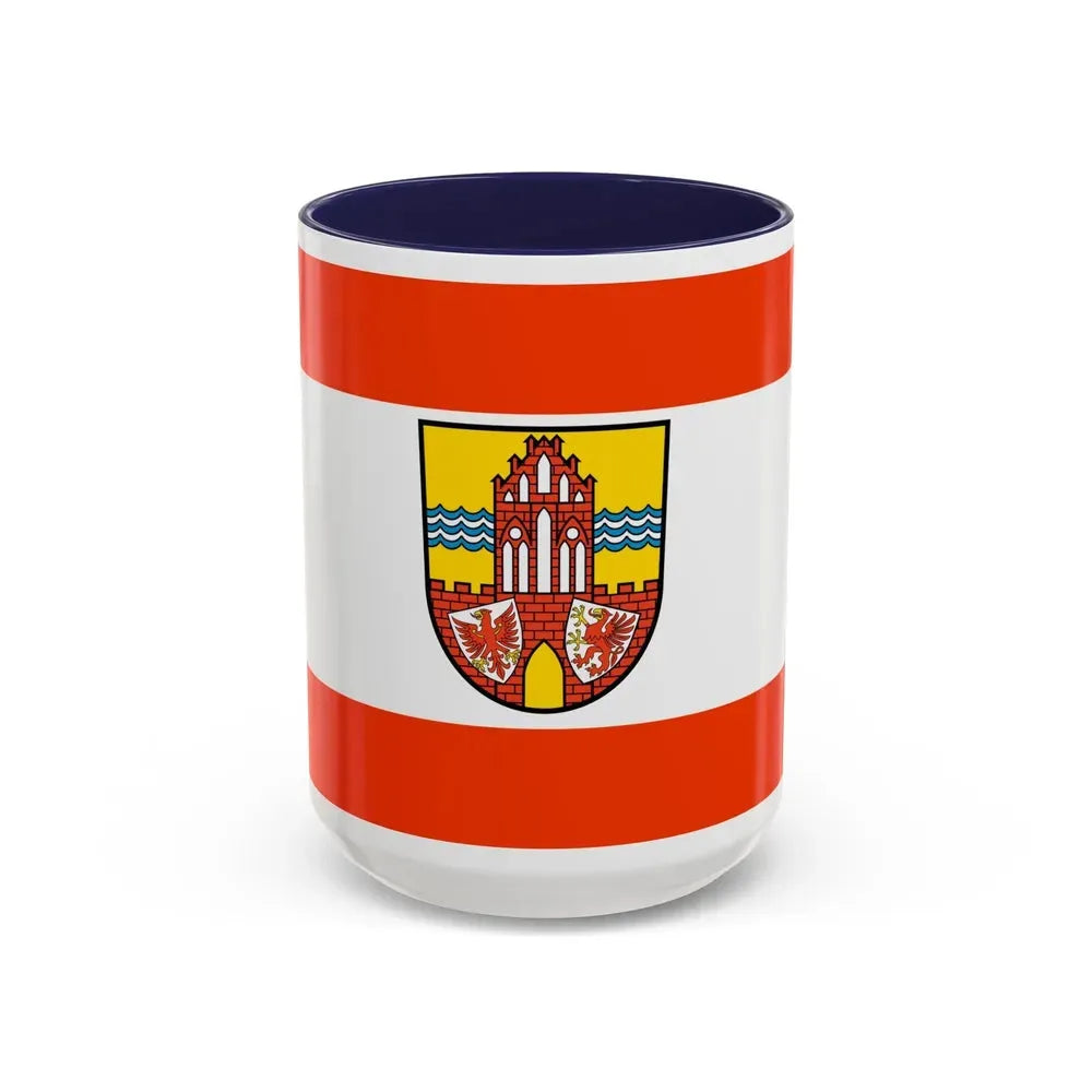 Flag of Uckermark Germany - Accent Coffee Mug 15oz Navy - Go Mug Yourself
