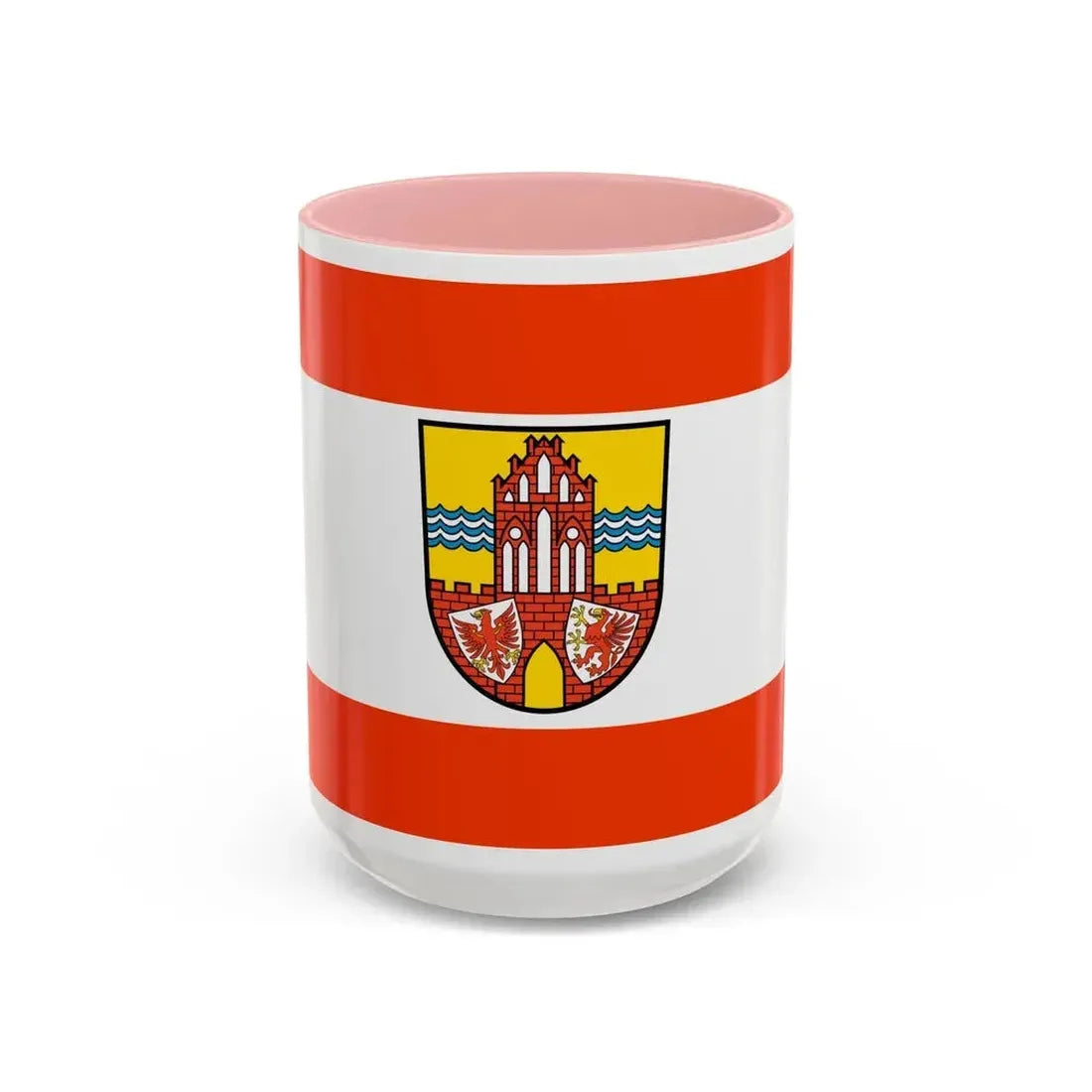 Flag of Uckermark Germany - Accent Coffee Mug 15oz Pink - Go Mug Yourself