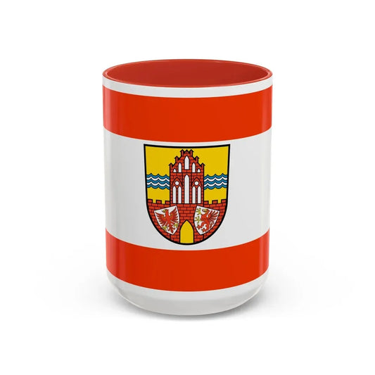 Flag of Uckermark Germany - Accent Coffee Mug 15oz Red - Go Mug Yourself
