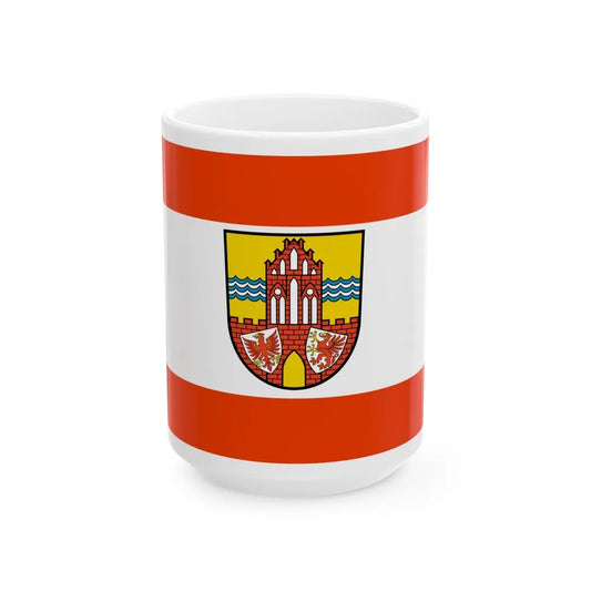 Flag of Uckermark Germany - White Coffee Mug-15oz-Go Mug Yourself