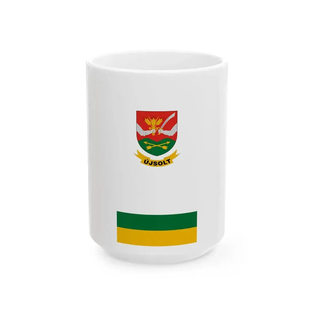 Flag of Ujsolt vertical (Hungary) White Coffee Mug 15oz - Go Mug Yourself