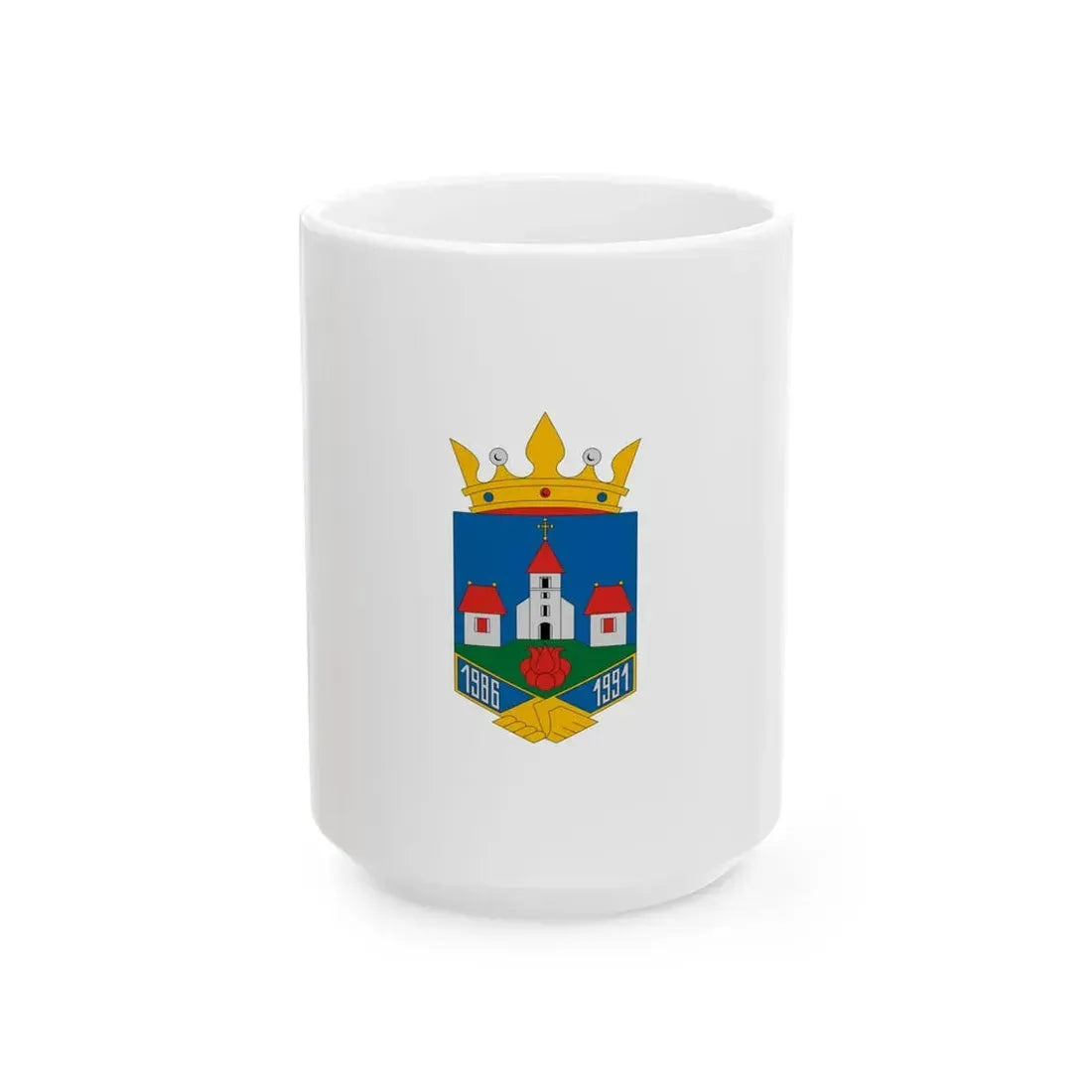 Flag of Ujtelek variant (Hungary) White Coffee Mug 15oz - Go Mug Yourself