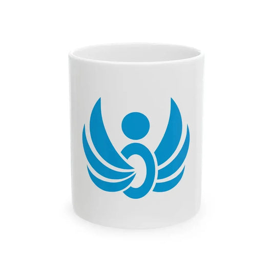 Flag of Ukiha Fukuoka (Japan) White Coffee Mug 11oz - Go Mug Yourself