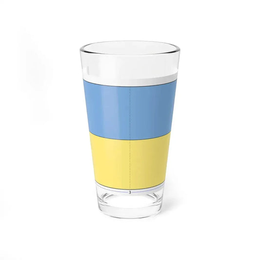 Flag of Ukraine construction sheet (Ukraine) Pint Glass 16oz 16oz - Go Mug Yourself