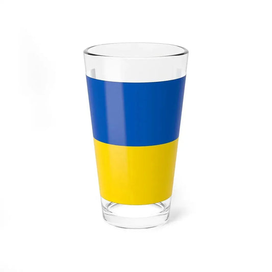Flag of Ukraine with border (Ukraine) Pint Glass 16oz 16oz - Go Mug Yourself