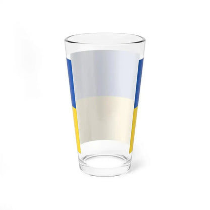 Flag of Ukraine with border (Ukraine) Pint Glass 16oz - Go Mug Yourself