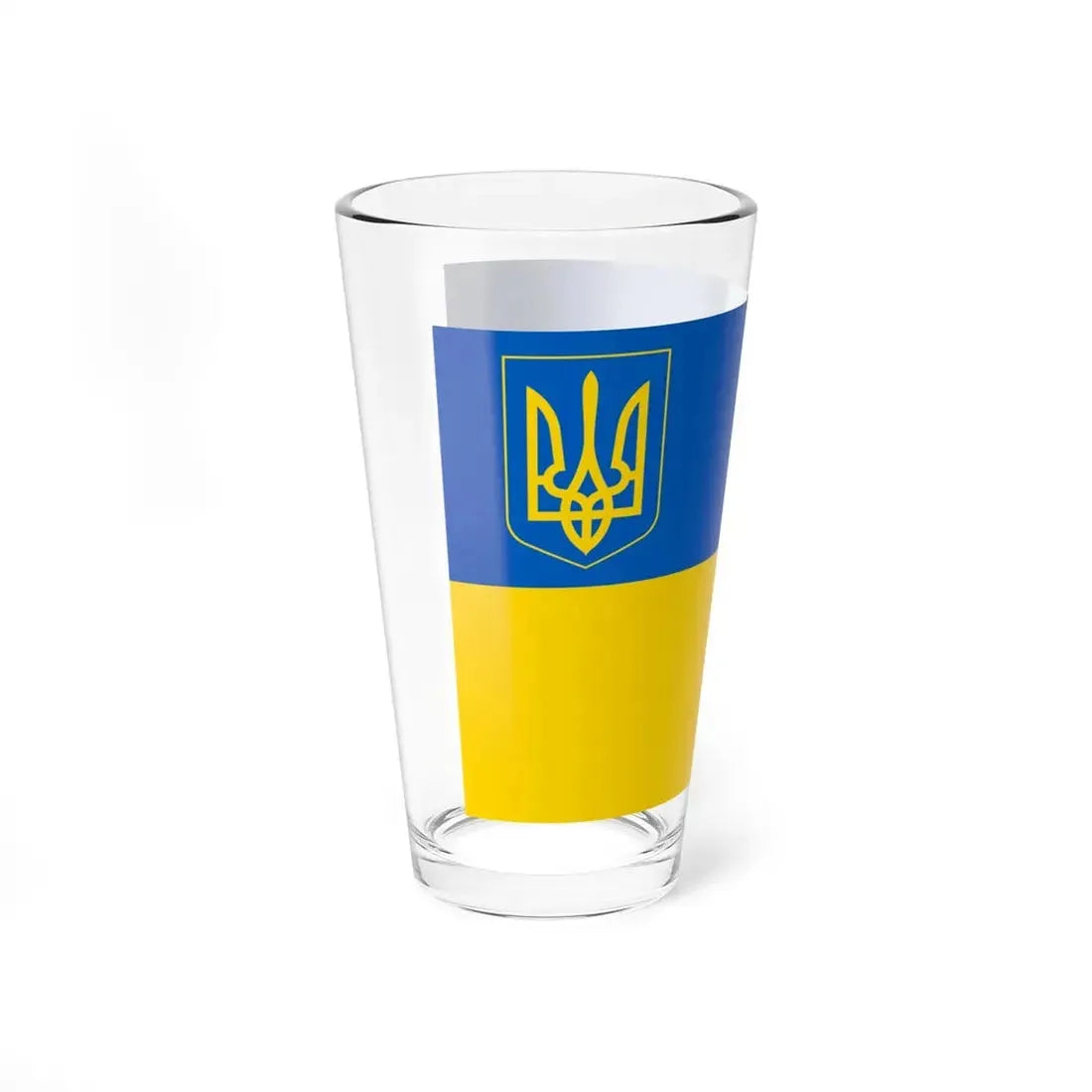 Flag of Ukraine with coat of arms 2 (Ukraine) Pint Glass 16oz - Go Mug Yourself
