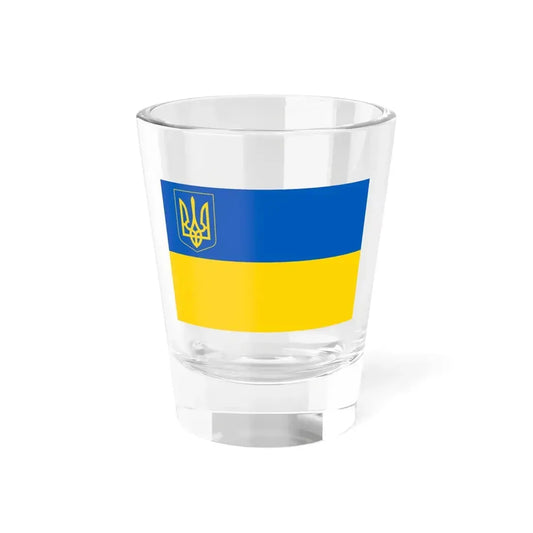 Flag of Ukraine with coat of arms 2 (Ukraine) Shot Glass 1.5oz 1.5oz - Go Mug Yourself