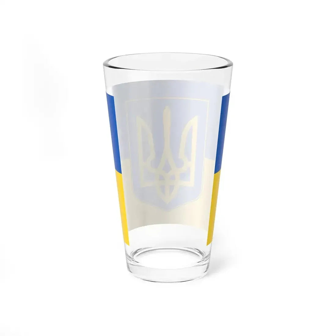 Flag of Ukraine with coat of arms (Ukraine) Pint Glass 16oz - Go Mug Yourself
