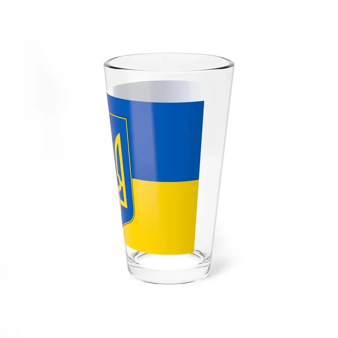 Flag of Ukraine with coat of arms (Ukraine) Pint Glass 16oz - Go Mug Yourself