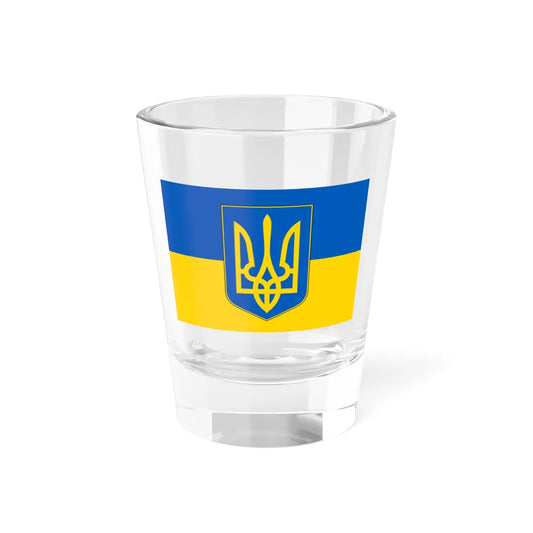 Flag of Ukraine with coat of arms (Ukraine) Shot Glass 1.5oz 1.5oz - Go Mug Yourself