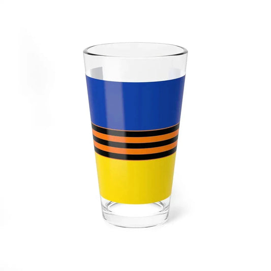 Flag of Ukraine with St. George Ribbon (Ukraine) Pint Glass 16oz 16oz - Go Mug Yourself