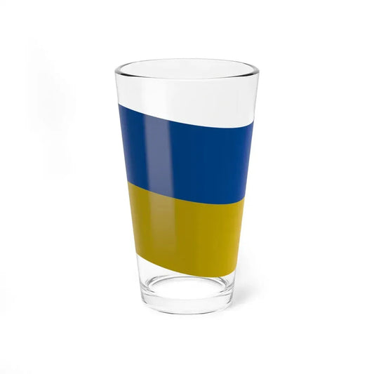 Flag of Ukraine with waves and gradient (Ukraine) Pint Glass 16oz 16oz - Go Mug Yourself