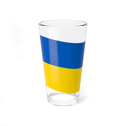 Flag of Ukraine with waves (Ukraine) Pint Glass 16oz 16oz - Go Mug Yourself