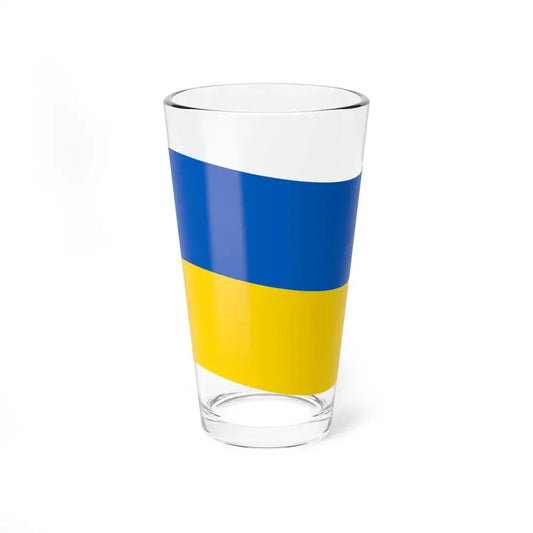 Flag of Ukraine with waves (Ukraine) Pint Glass 16oz 16oz - Go Mug Yourself