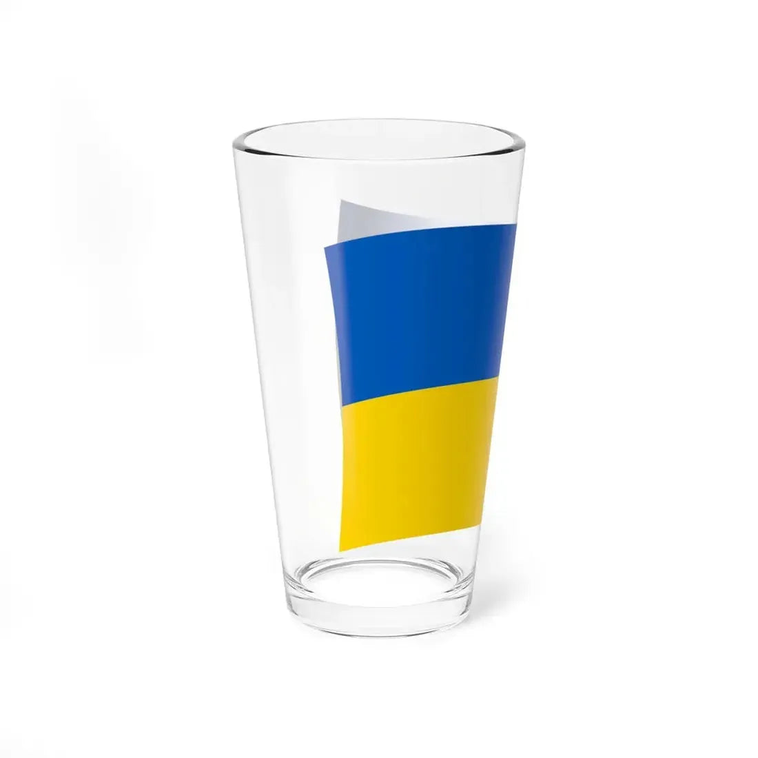 Flag of Ukraine with waves (Ukraine) Pint Glass 16oz - Go Mug Yourself