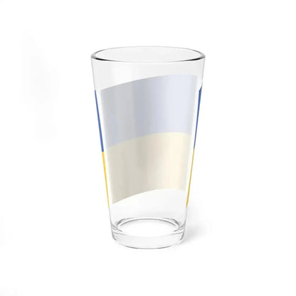 Flag of Ukraine with waves (Ukraine) Pint Glass 16oz - Go Mug Yourself