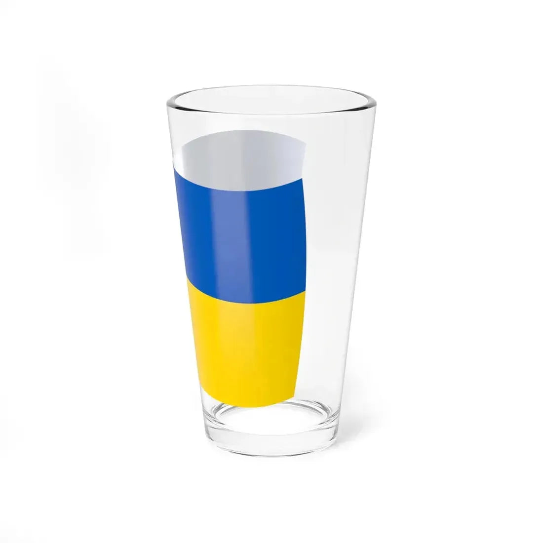 Flag of Ukraine with waves (Ukraine) Pint Glass 16oz - Go Mug Yourself