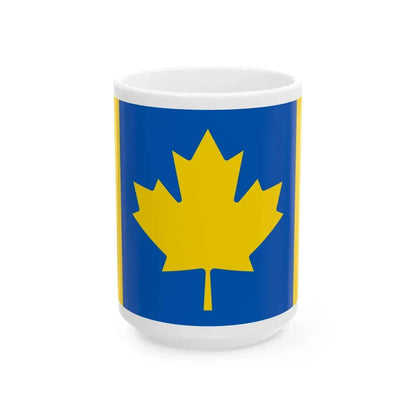 Flag of Ukrainian-Canadians (Canada) White Coffee Mug 15oz - Go Mug Yourself