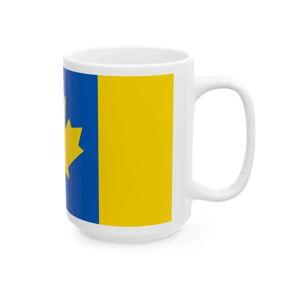 Flag of Ukrainian-Canadians (Canada) White Coffee Mug - Go Mug Yourself