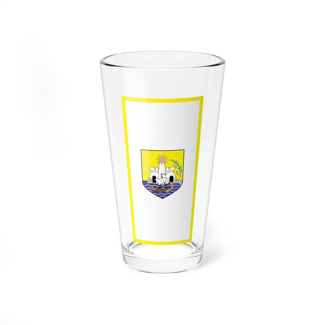 Flag of Ulcinj vertical (Montenegro) Pint Glass 16oz 16oz - Go Mug Yourself