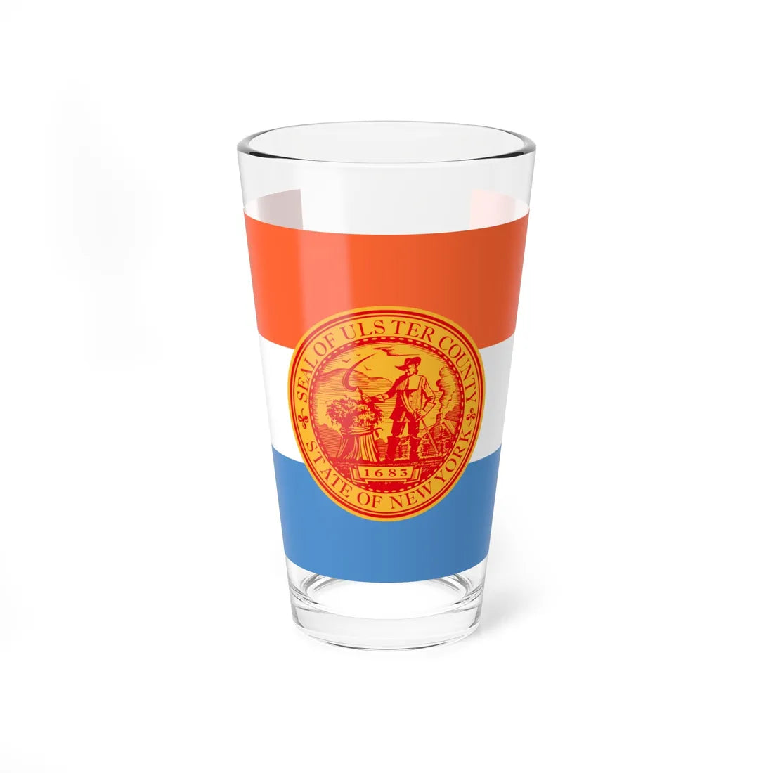 Flag of Ulster County New York (United States) Pint Glass 16oz 16oz - Go Mug Yourself