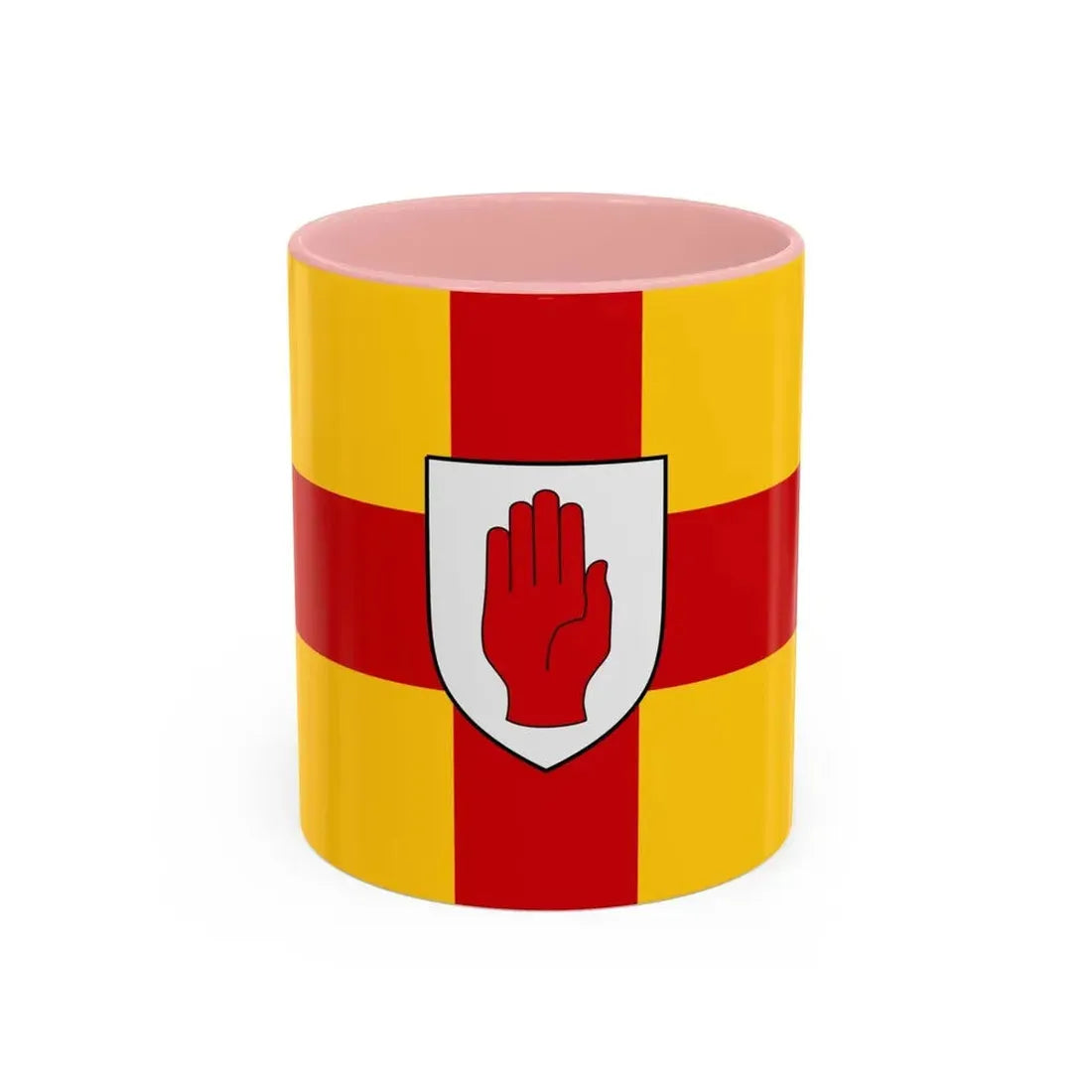 Flag of Ulster Ireland - Accent Coffee Mug 11oz Pink - Go Mug Yourself