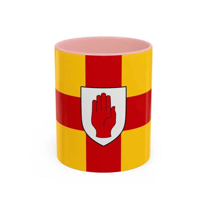 Flag of Ulster Ireland - Accent Coffee Mug 11oz Pink - Go Mug Yourself