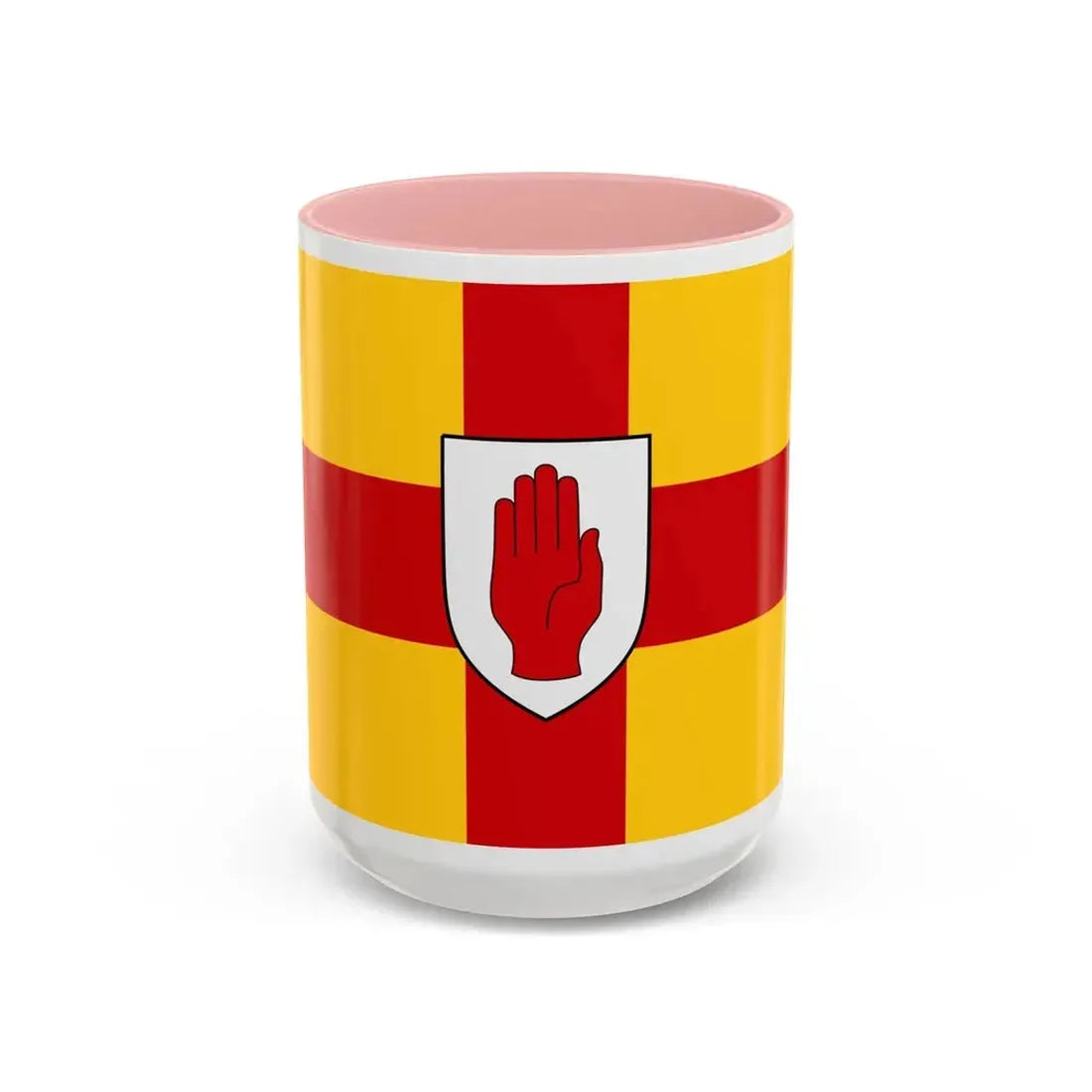 Flag of Ulster Ireland - Accent Coffee Mug 15oz Pink - Go Mug Yourself