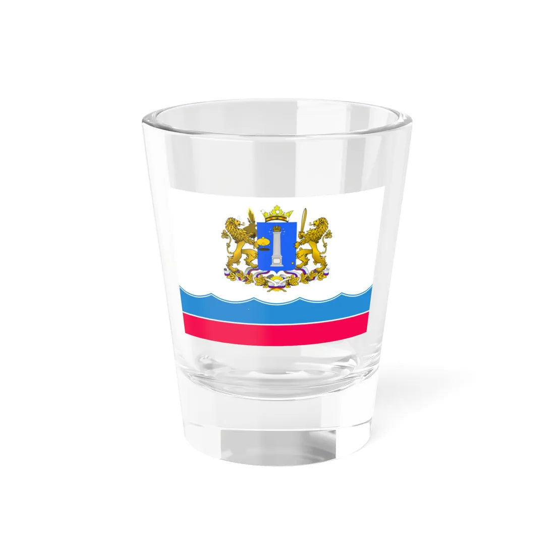 Flag of Ulyanovsk Oblast 2004 (Russia) Shot Glass 1.5oz 1.5oz - Go Mug Yourself
