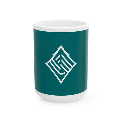 Flag of Umaji Kochi (Japan) White Coffee Mug 15oz - Go Mug Yourself