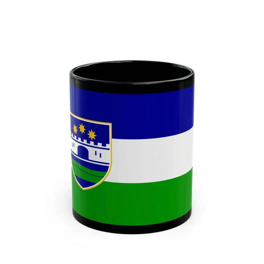Flag of Una Sana Canton Bosnia and Herzegovina - Black Coffee Mug 11oz - Go Mug Yourself