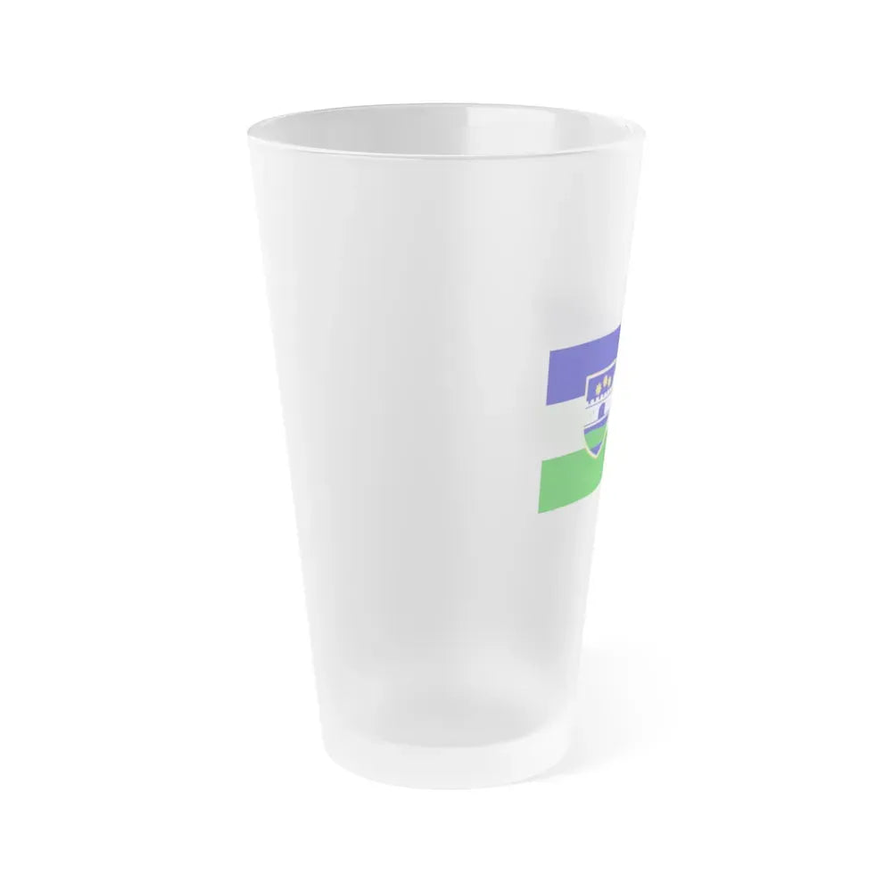 Flag of Una Sana Canton Bosnia and Herzegovina - Frosted Pint Glass 16oz - Go Mug Yourself