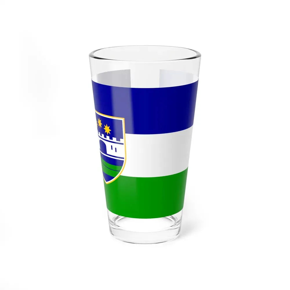 Flag of Una Sana Canton Bosnia and Herzegovina - Pint Glass 16oz 16oz - Go Mug Yourself