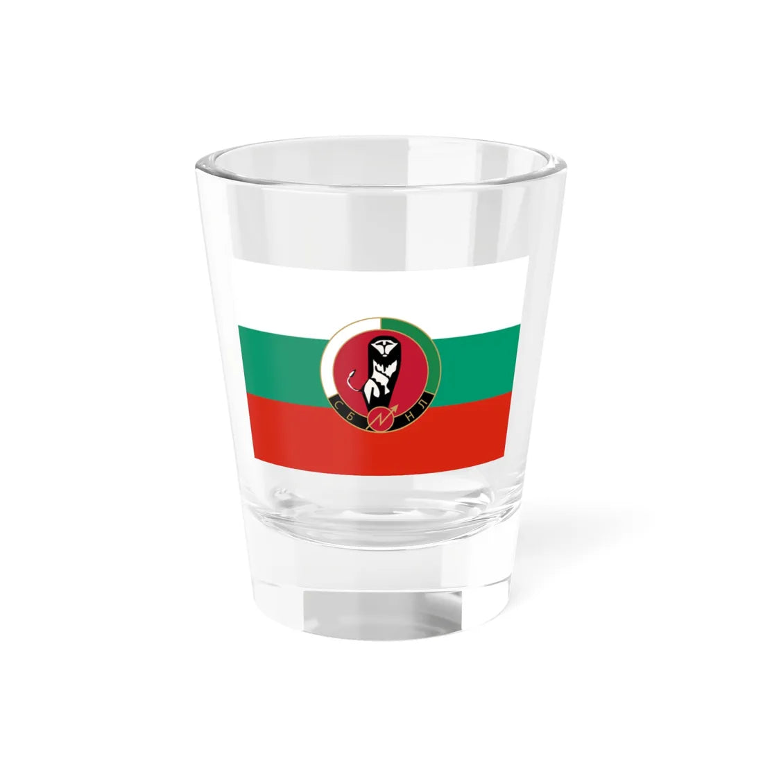 Flag of Union of Bulgarian National Legions 1930 (Bulgaria) Shot Glass 1.5oz 1.5oz - Go Mug Yourself