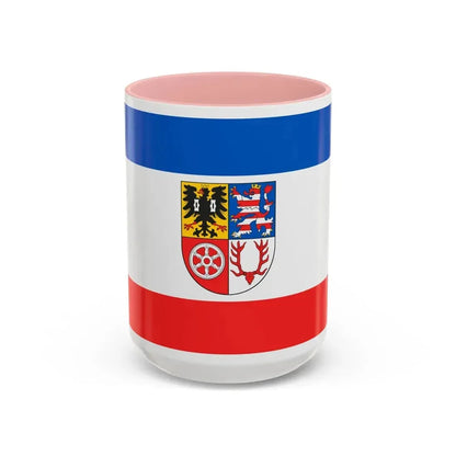 Flag of Unstrut Hainich Kreis Germany - Accent Coffee Mug 15oz Pink - Go Mug Yourself