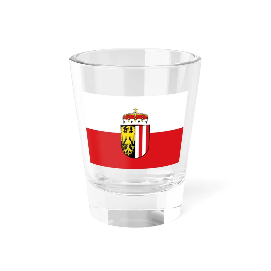Flag of Upper Austria state (Austria) Shot Glass 1.5oz 1.5oz - Go Mug Yourself