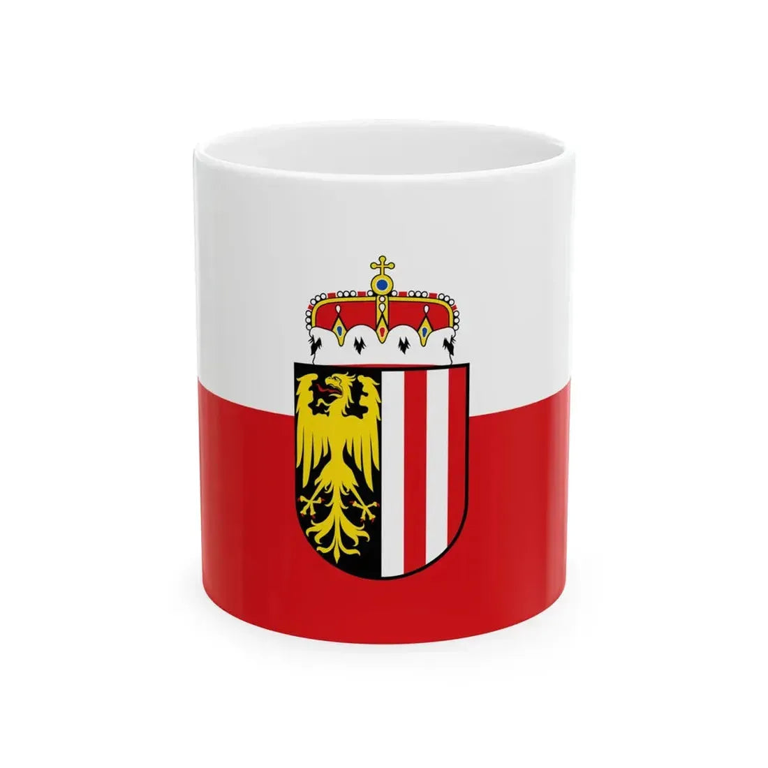 Flag of Upper Austria state (Austria) White Coffee Mug 11oz - Go Mug Yourself