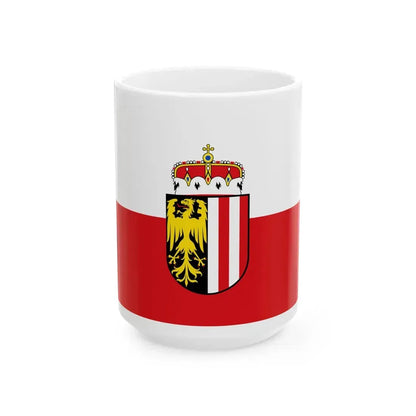 Flag of Upper Austria state (Austria) White Coffee Mug 15oz - Go Mug Yourself