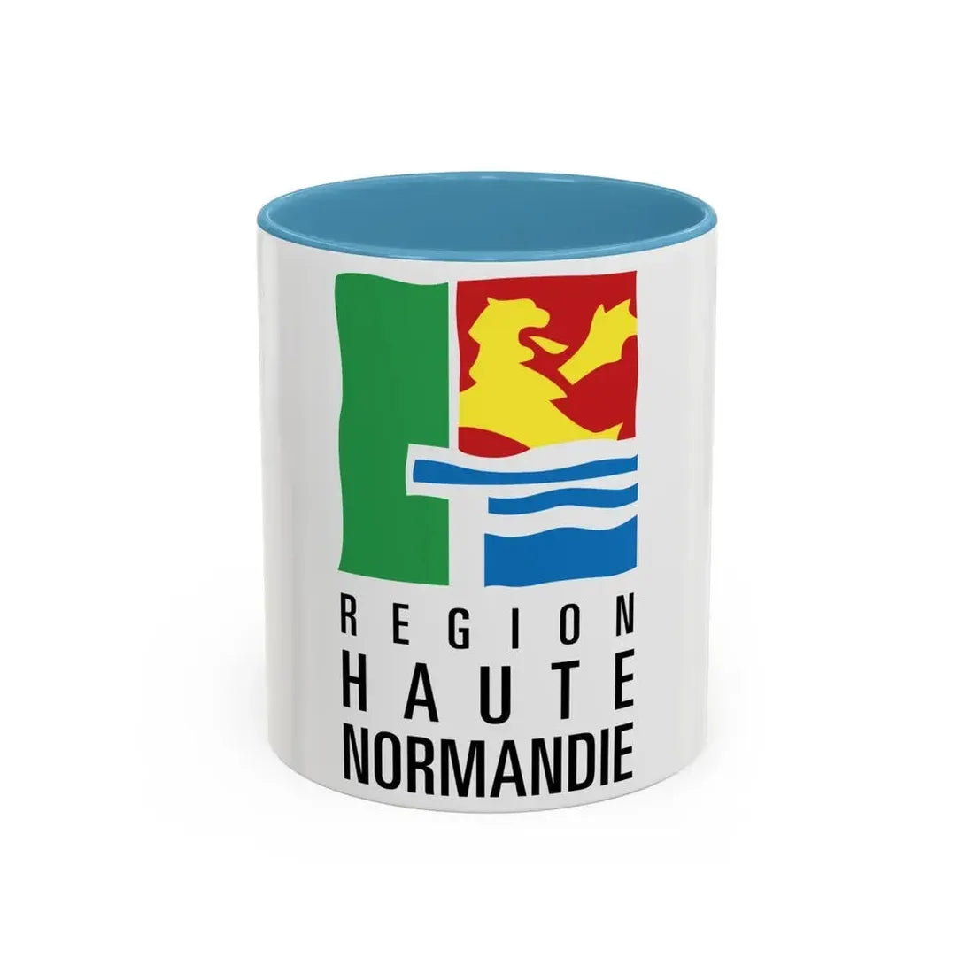 Flag of Upper Normandy France 2 - Accent Coffee Mug 11oz Light Blue - Go Mug Yourself