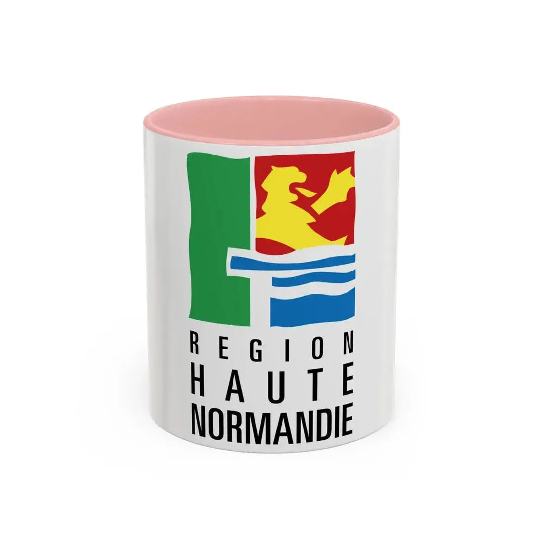 Flag of Upper Normandy France 2 - Accent Coffee Mug 11oz Pink - Go Mug Yourself