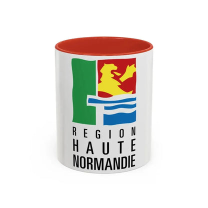 Flag of Upper Normandy France 2 - Accent Coffee Mug 11oz Red - Go Mug Yourself