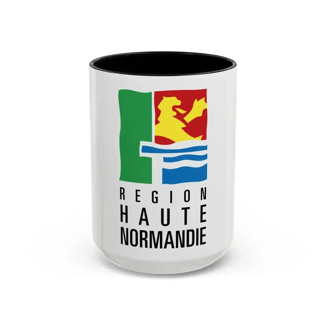 Flag of Upper Normandy France 2 - Accent Coffee Mug 15oz Black - Go Mug Yourself