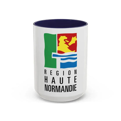Flag of Upper Normandy France 2 - Accent Coffee Mug 15oz Navy - Go Mug Yourself