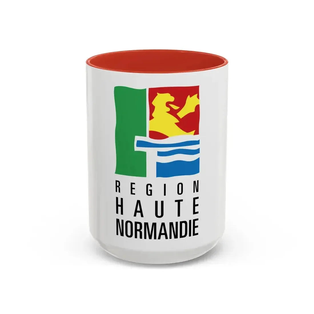 Flag of Upper Normandy France 2 - Accent Coffee Mug 15oz Red - Go Mug Yourself