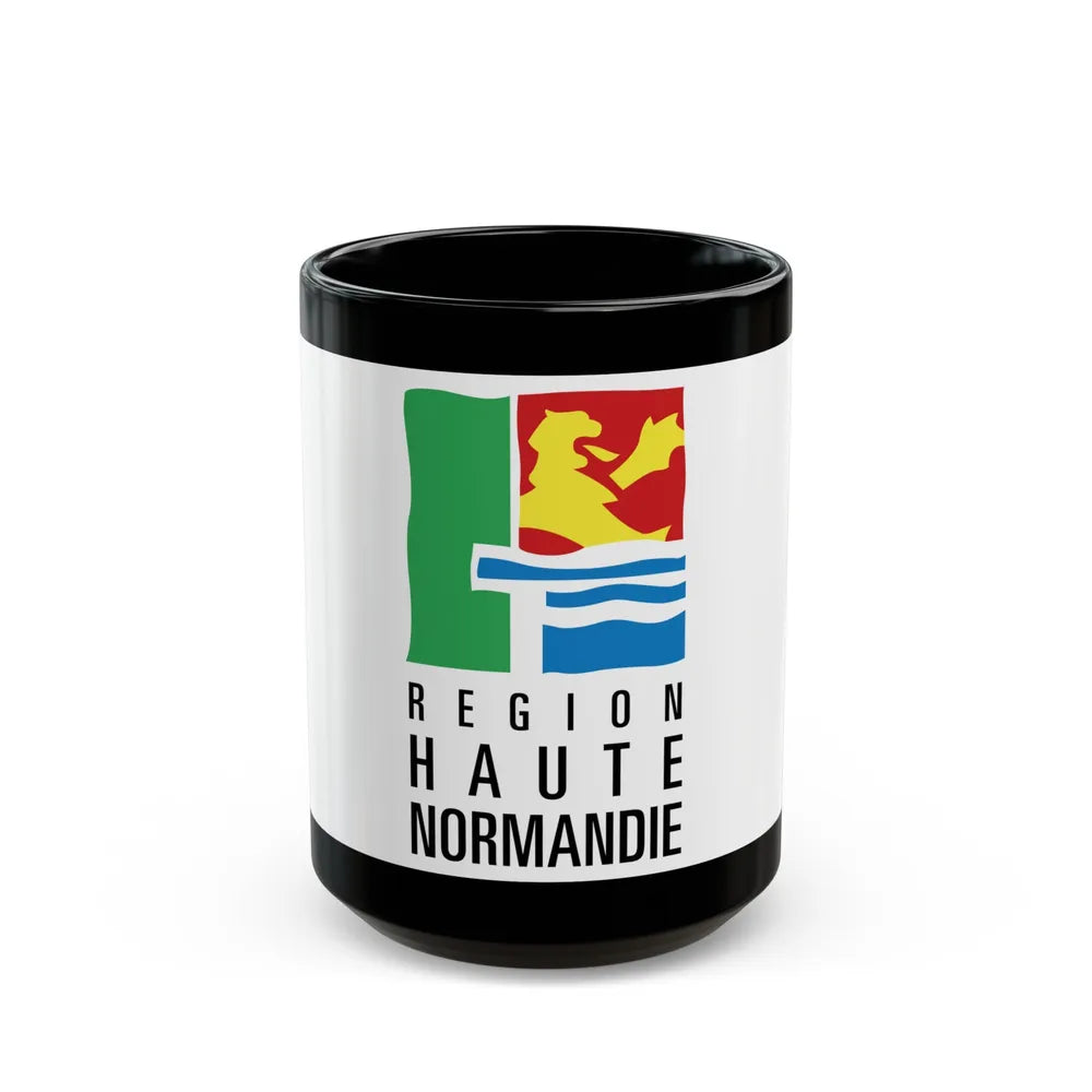 Flag of Upper Normandy France 2 - Black Coffee Mug-15oz-Go Mug Yourself