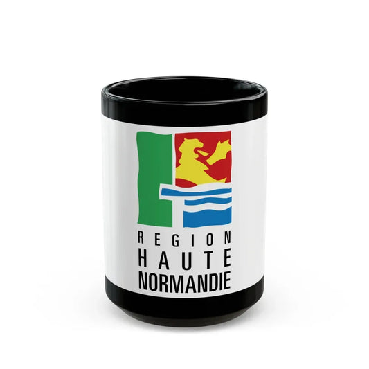 Flag of Upper Normandy France 2 - Black Coffee Mug 15oz - Go Mug Yourself