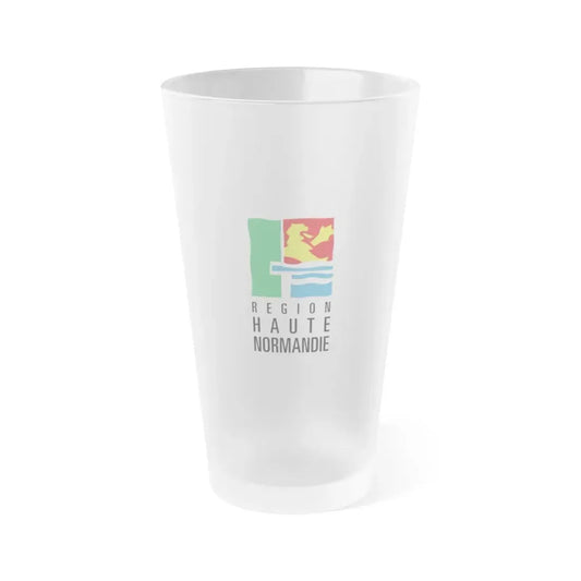 Flag of Upper Normandy France 2 - Frosted Pint Glass 16oz 16oz Frosted - Go Mug Yourself